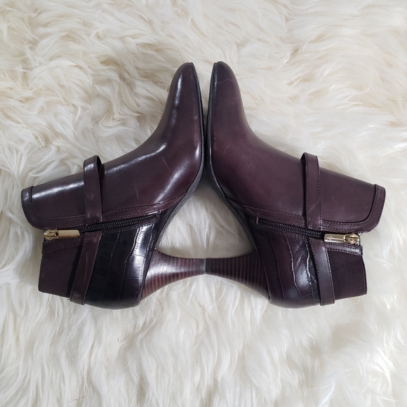 Circa Joan & David Cailey Boot Leather Mixed Knit Women's Size 8 - Picture 8 of 13